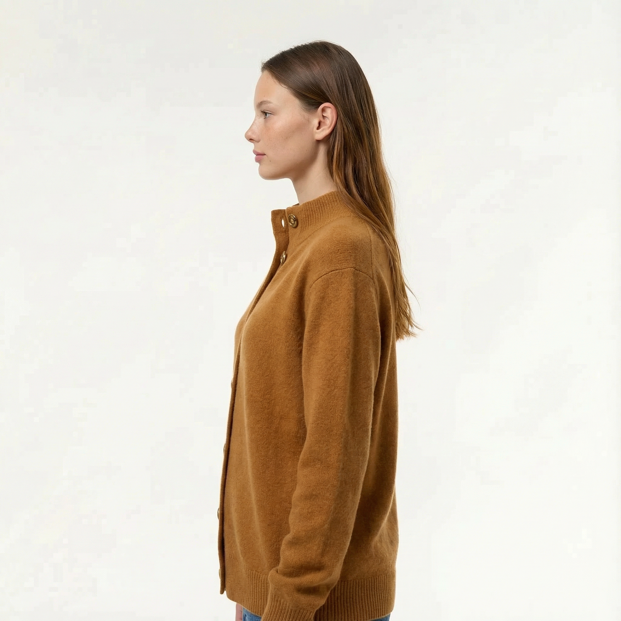 Kardigan Dzianinowy Damski Z Wełny Elegancki Sweter Rozpinany Klasyczny