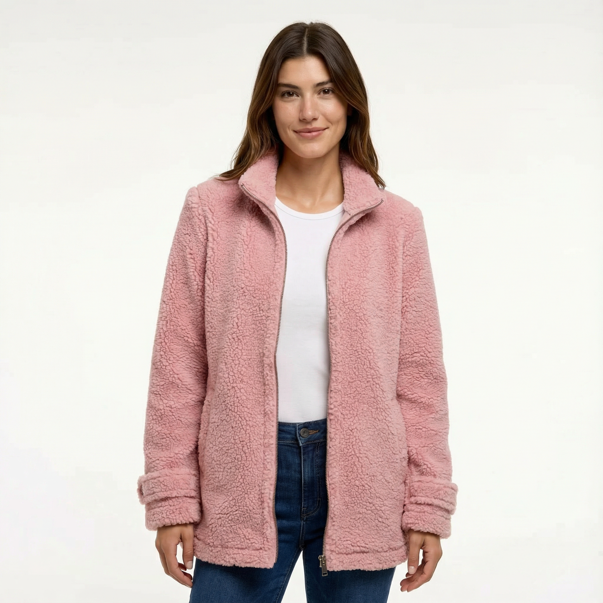 Kurtka Polarowa Damska Vintage Rozpinana Ciepła Bluza Zimowa Outdoor