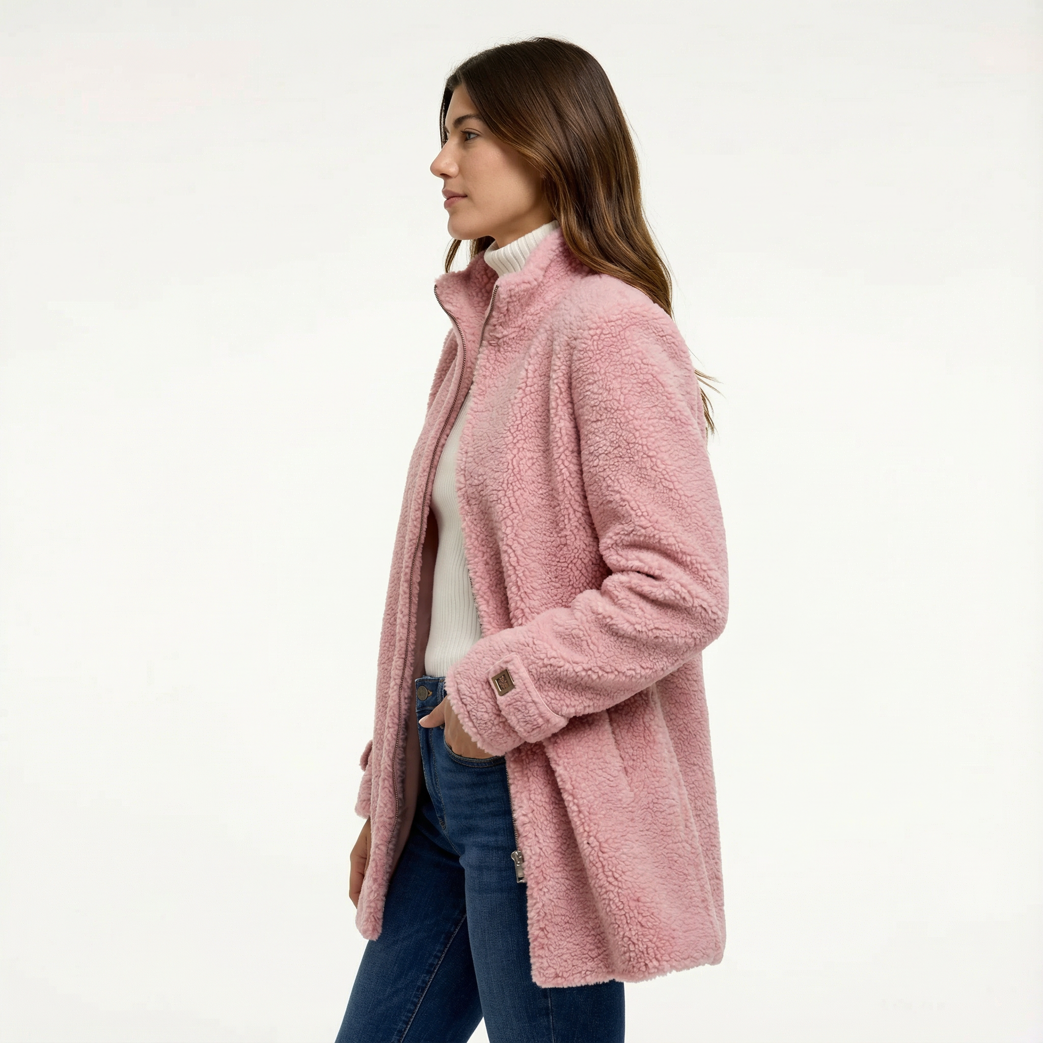 Kurtka Polarowa Damska Vintage Rozpinana Ciepła Bluza Zimowa Outdoor