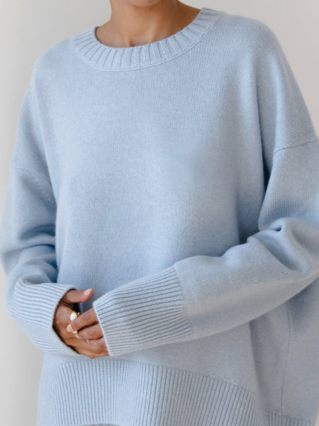 Oversized Sweater Round Neck Knit Summer
