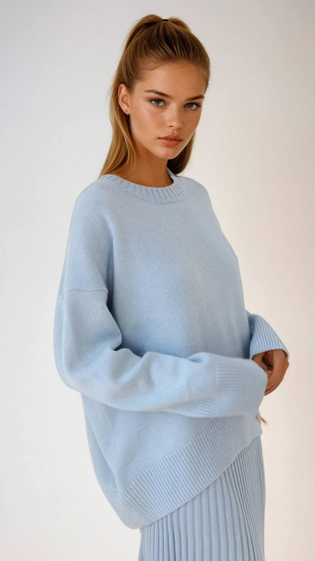 Oversized Sweater Round Neck Knit Summer