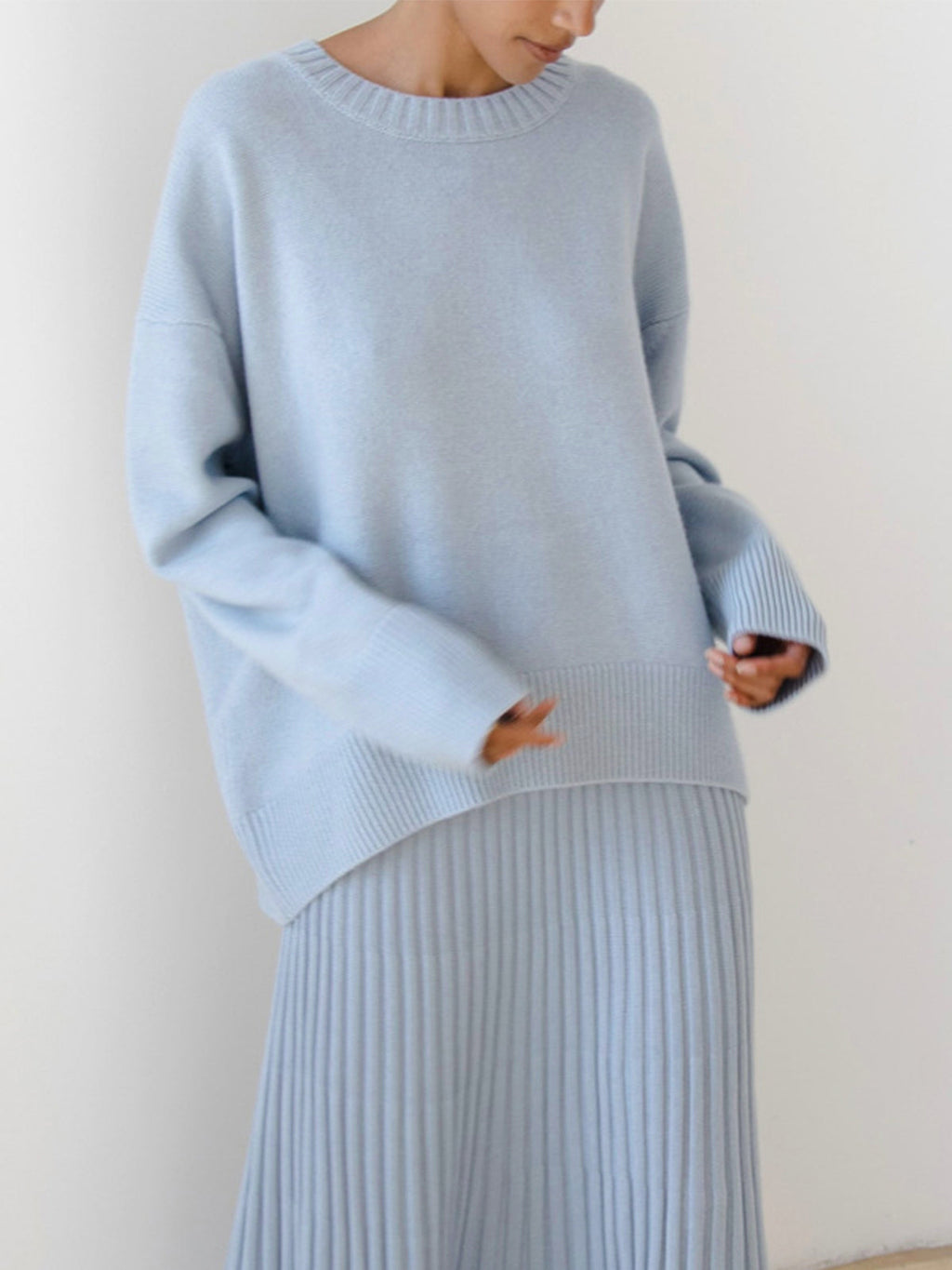 Oversized Sweater Round Neck Knit Summer