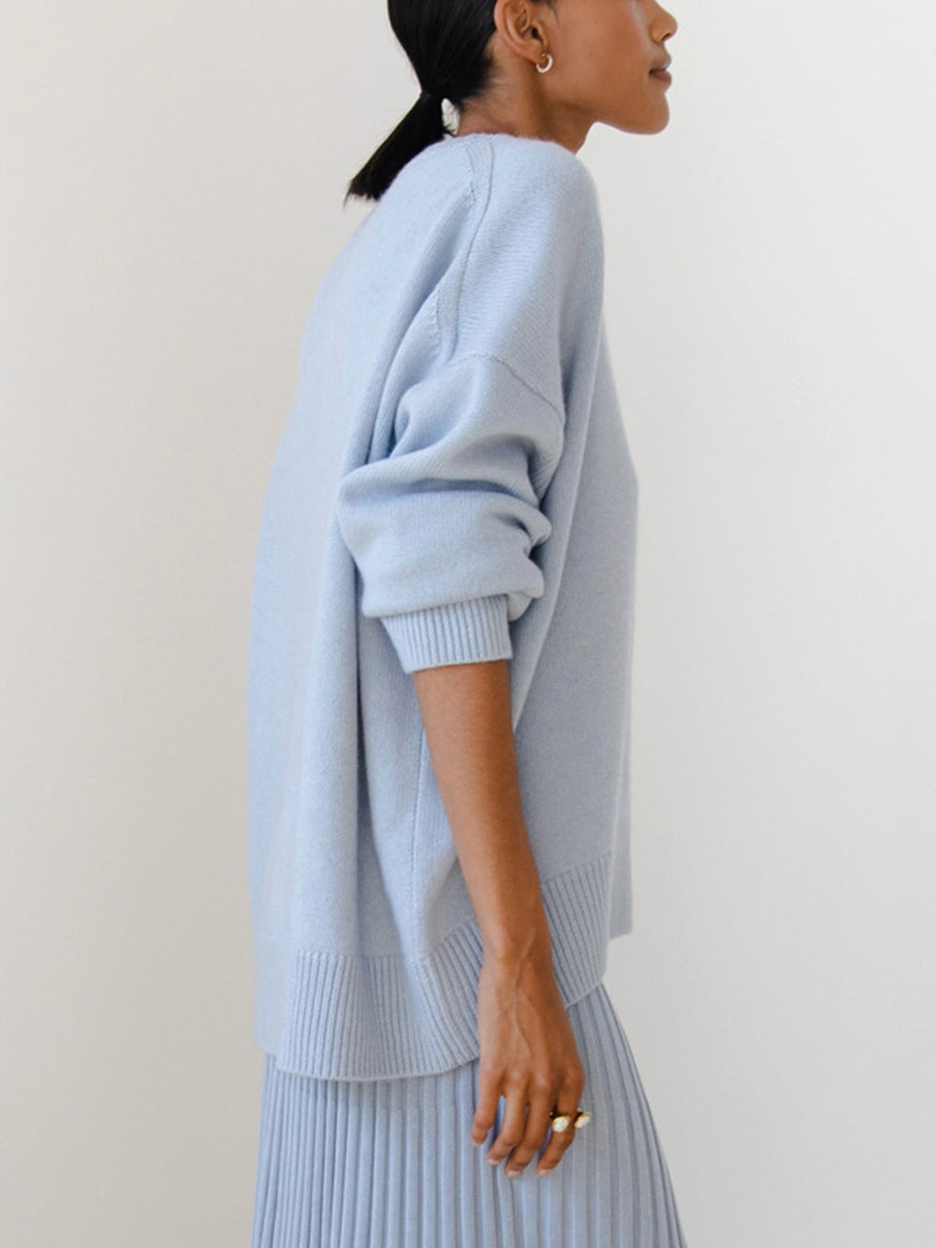 Oversized Sweater Round Neck Knit Summer