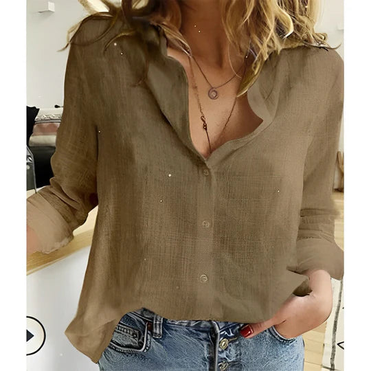 Biała Damska Koszula Casualowa - Luźny Krój, Krótki Rękaw, Lekki Materiał na Lato