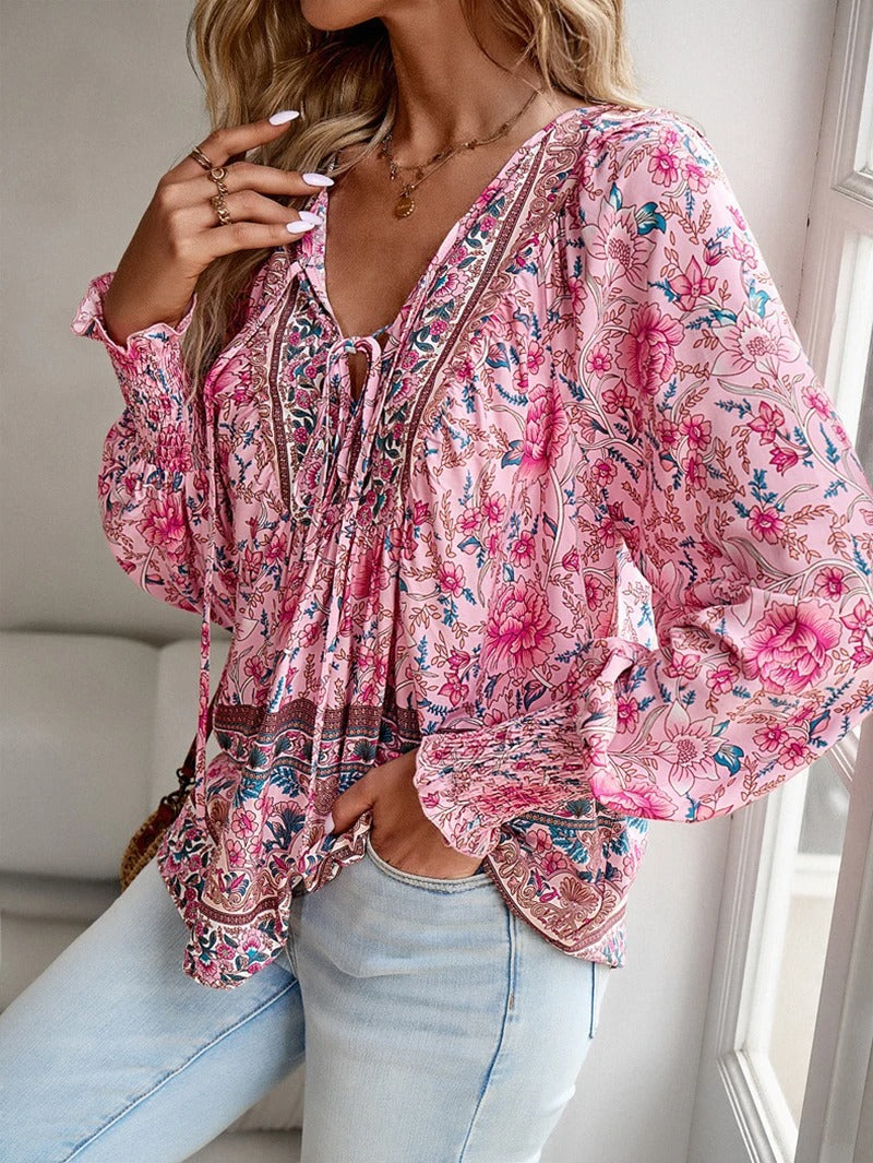 Top Damski Kwiatowy Lekki Lunara