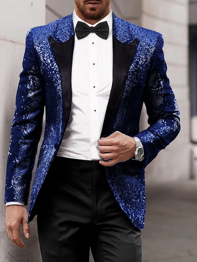 Męska Marynarka Imprezowa z Cekinami Slim Fit