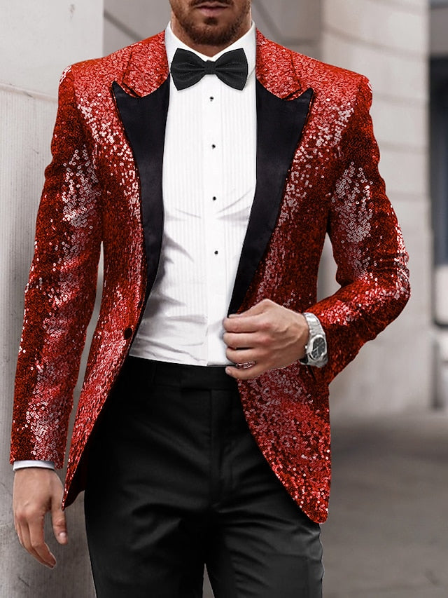 Męska Marynarka Imprezowa z Cekinami Slim Fit
