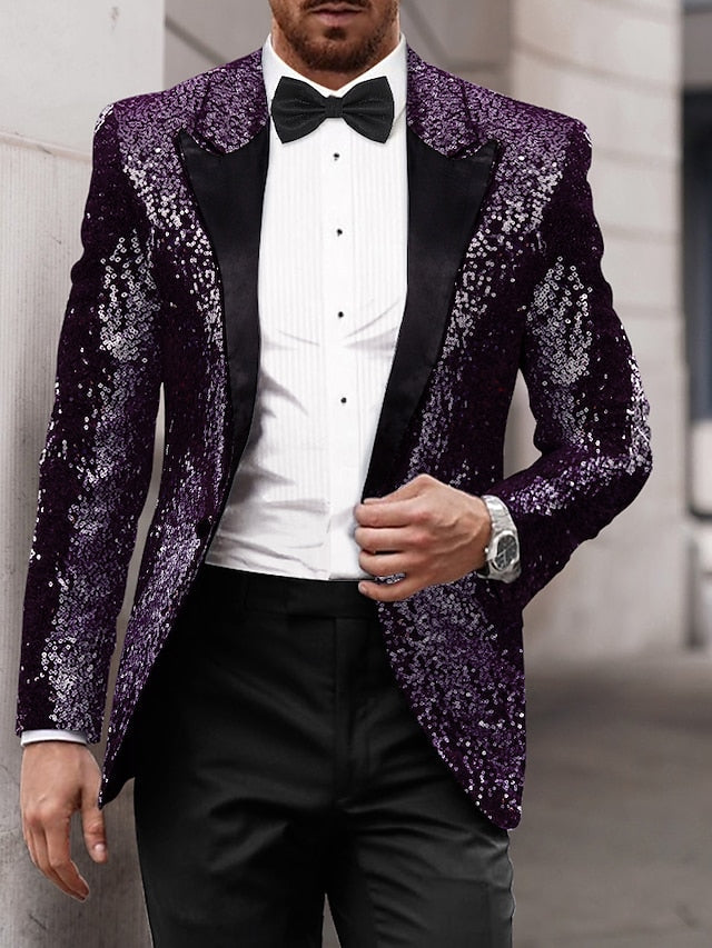 Męska Marynarka Imprezowa z Cekinami Slim Fit