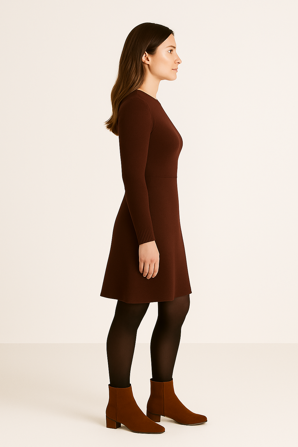 Elegancka Sukienka Damska z Długim Rękawem o Ponadczasowym Stylu