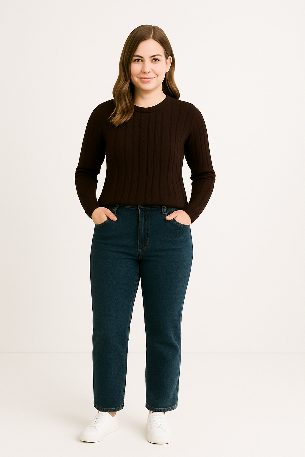 Sweter Damski z Warkoczowym Splotem dla Stylu i Wygody na Co Dzień