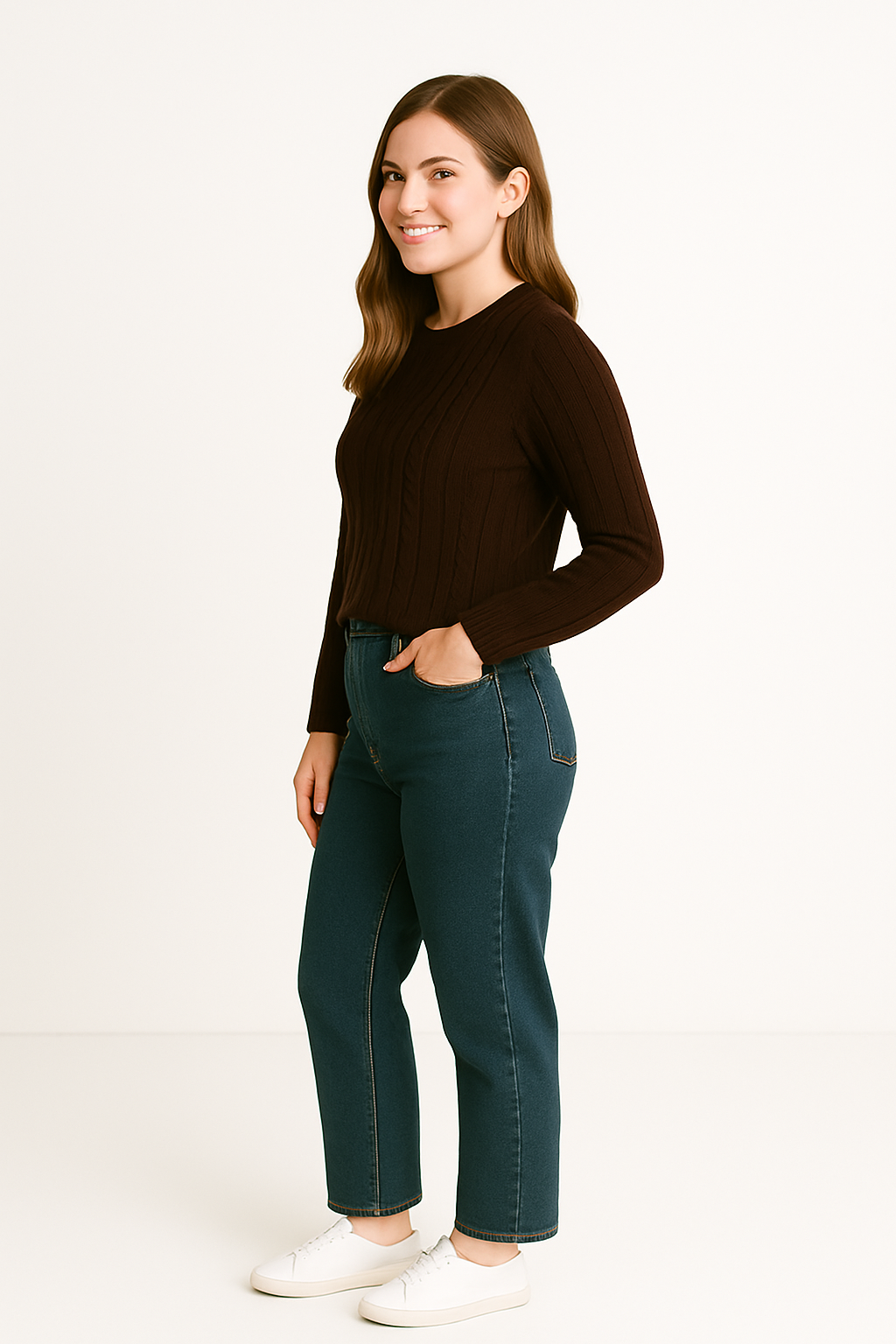 Sweter Damski z Warkoczowym Splotem dla Stylu i Wygody na Co Dzień