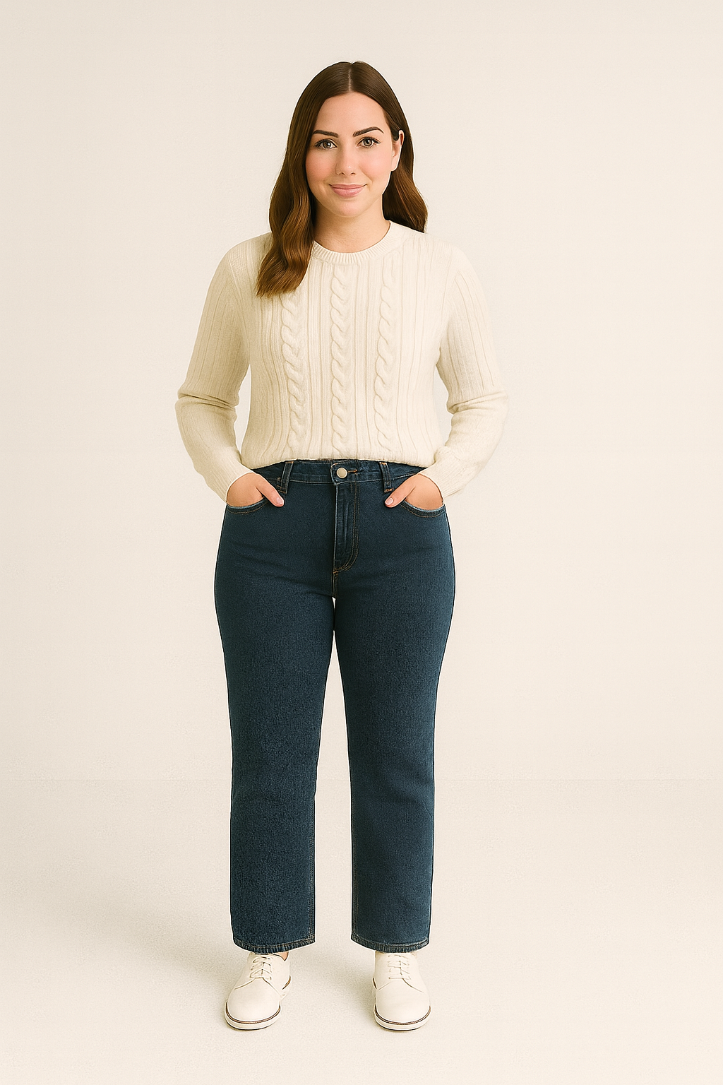 Sweter Damski z Warkoczowym Splotem o Ponadczasowym i Wygodnym Kroju