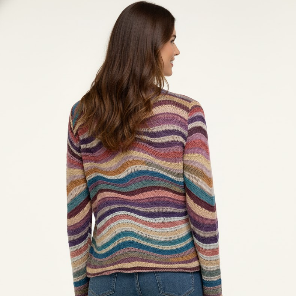 Abstrakcyjny dzianinowy kardigan damski