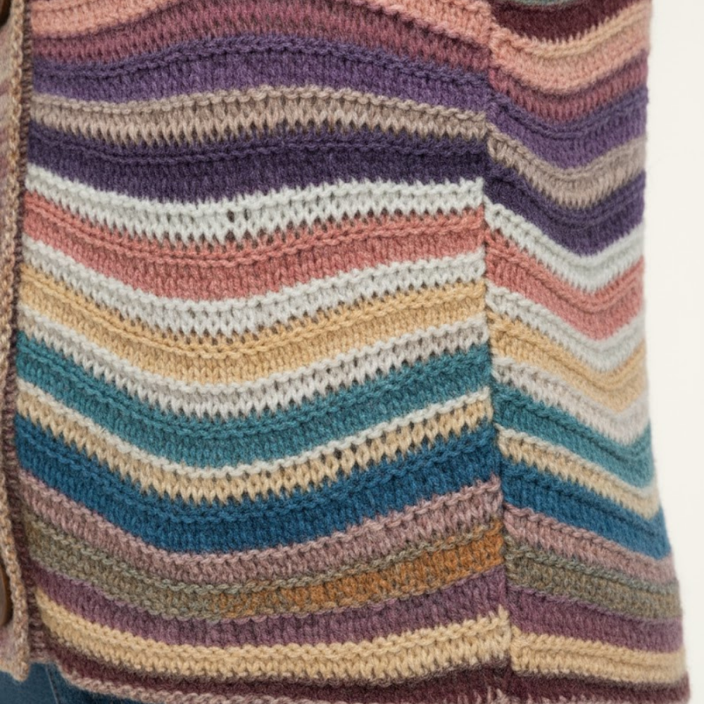 Abstrakcyjny dzianinowy kardigan damski