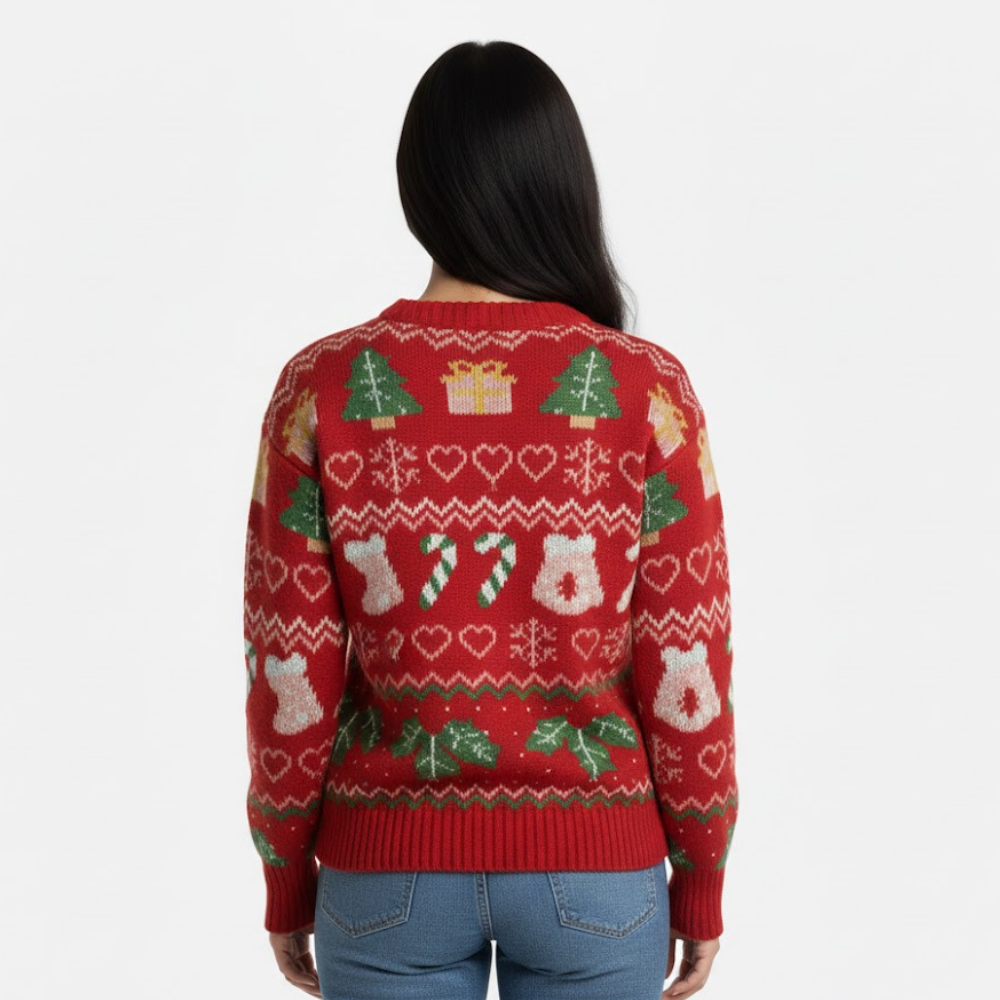 Damski sweter żakardowy świąteczny