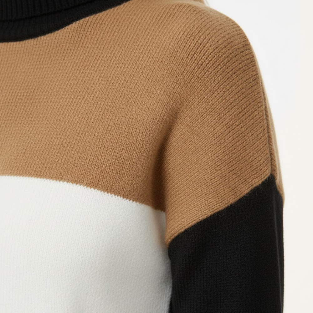 Damski sweter w bloki kolorów