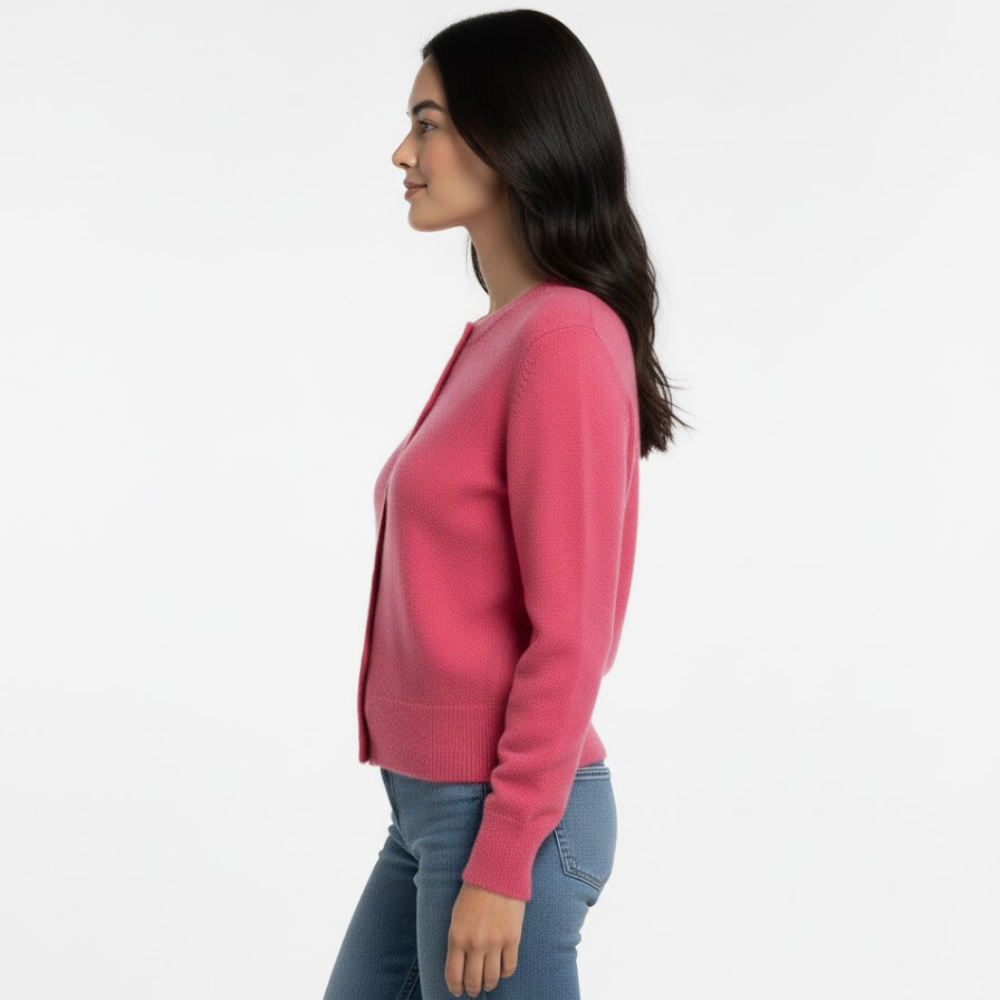 Kardigan damski z okrągłym dekoltem