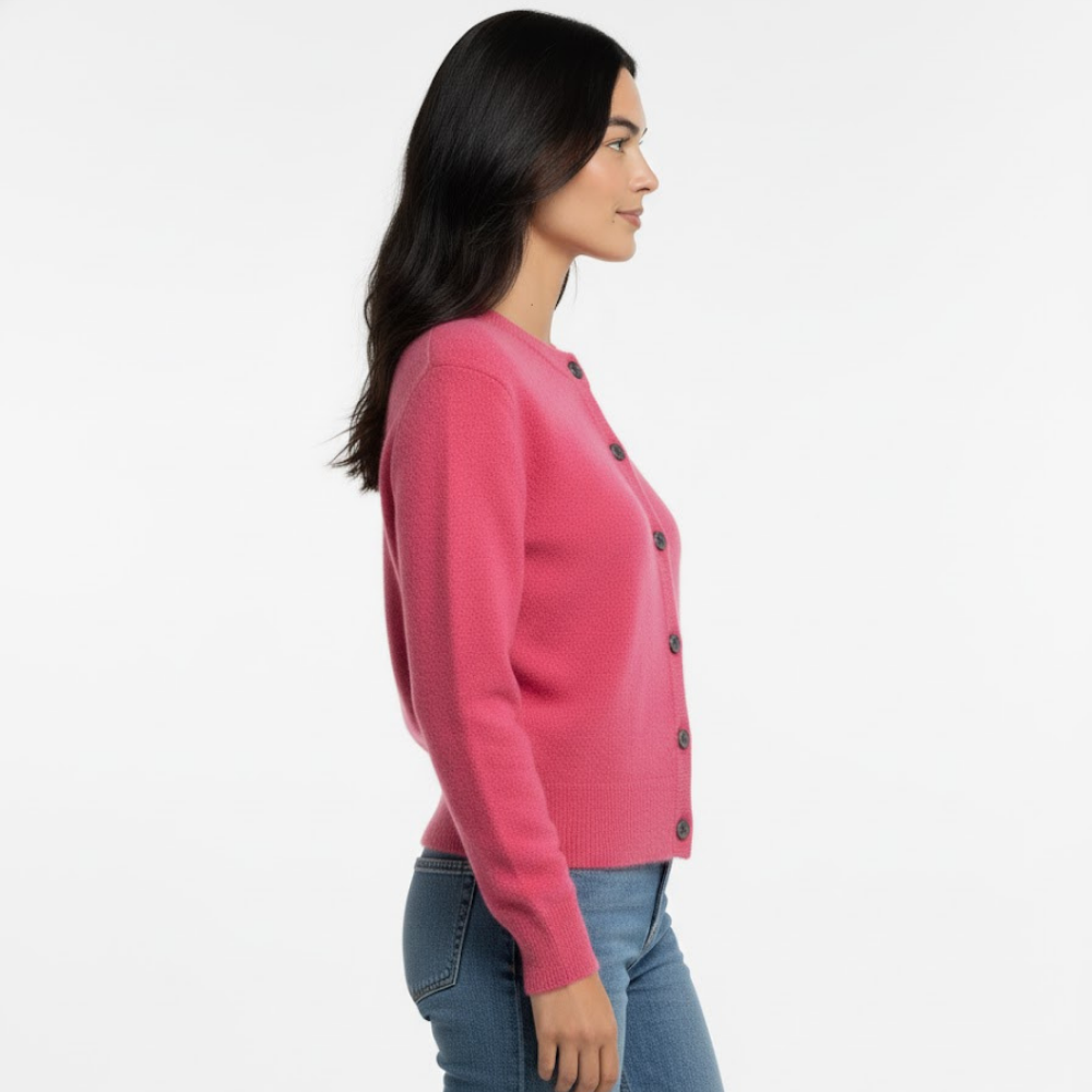 Kardigan damski z okrągłym dekoltem