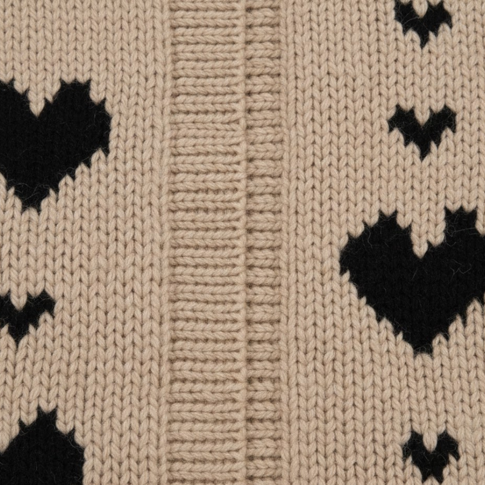 Kardigan damski z dzianiny w serduszka