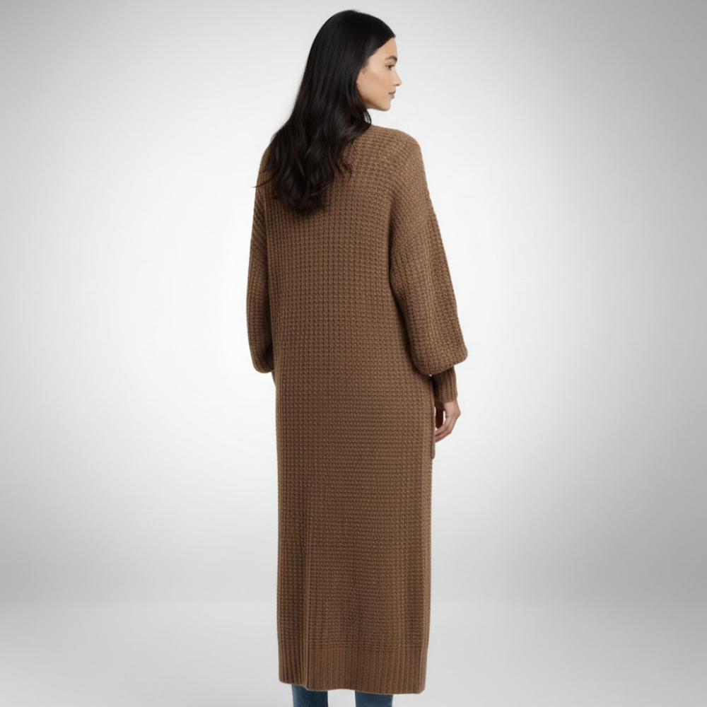 Długi, gruby kardigan damski