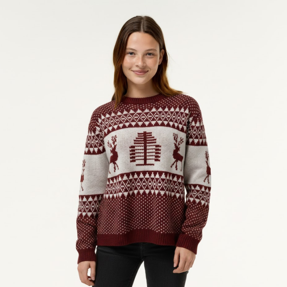 Sweter świąteczny w stylu nordyckim dla kobiet