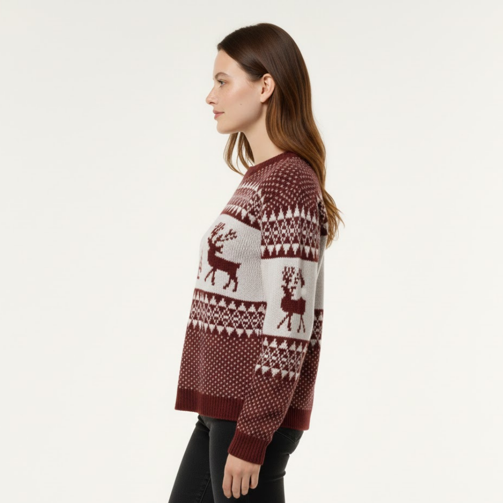 Sweter świąteczny w stylu nordyckim dla kobiet