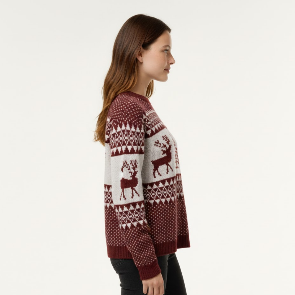 Sweter świąteczny w stylu nordyckim dla kobiet