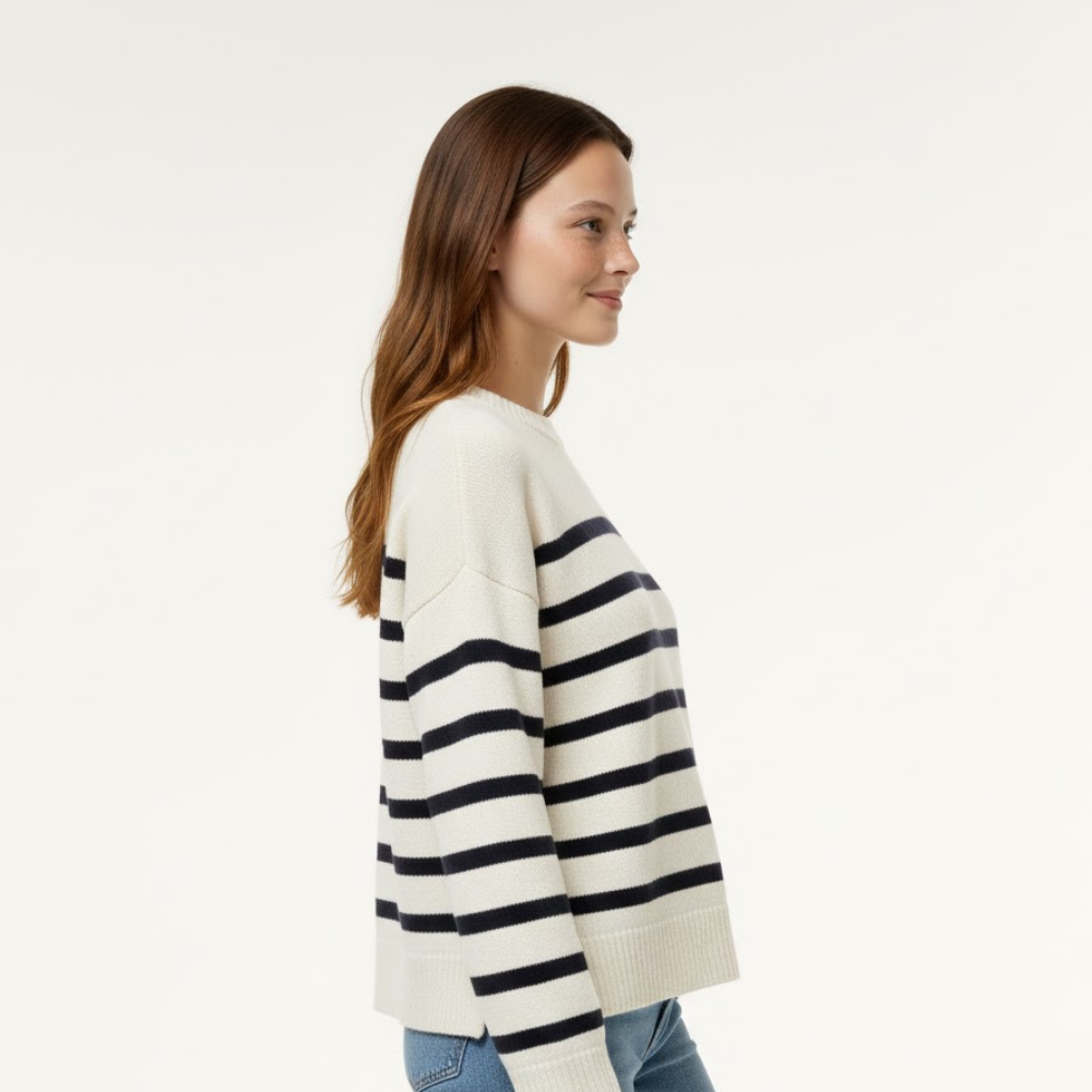 Damski sweter w paski oversize