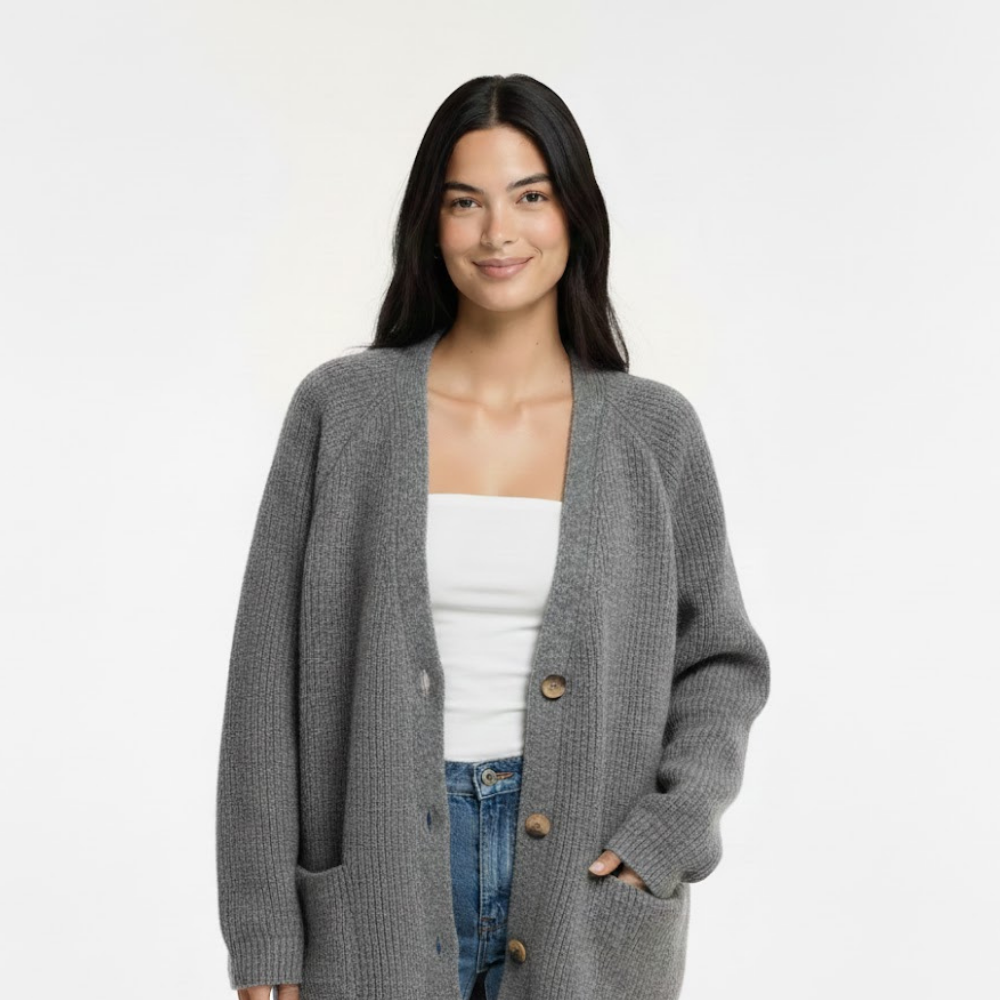 Damski kardigan oversize z guzikami