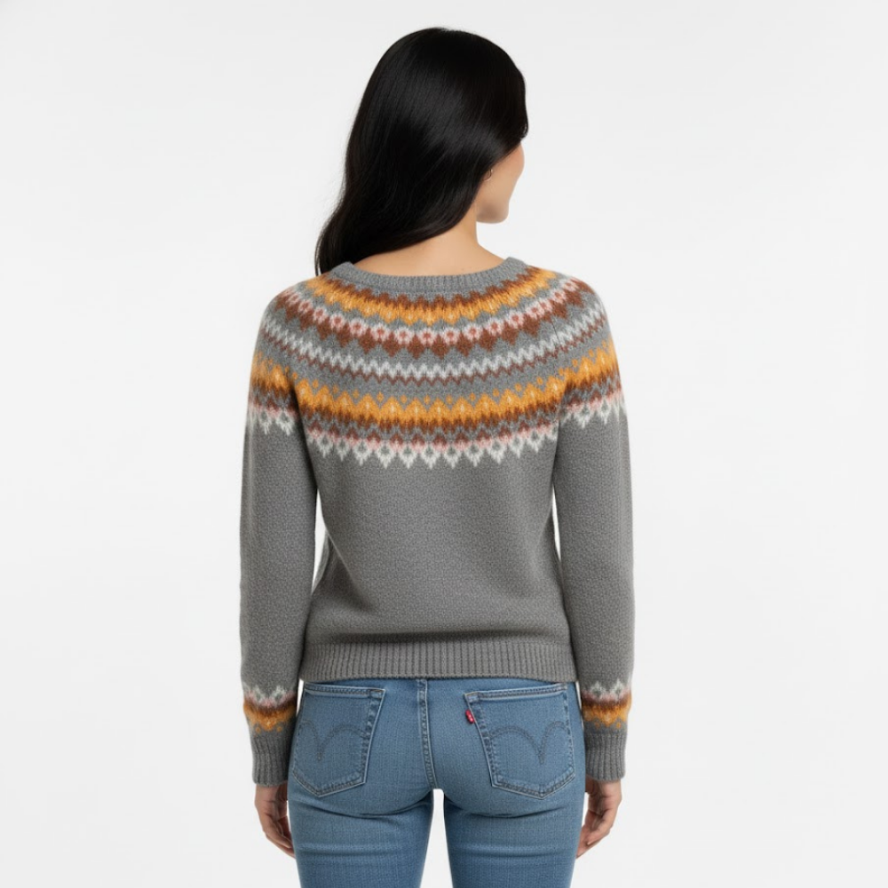 Damski sweter z dzianiny ściągaczowej z wysokim stanem