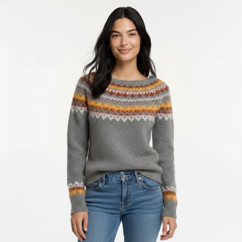 Damski sweter z dzianiny ściągaczowej z wysokim stanem