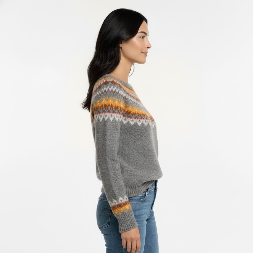 Damski sweter z dzianiny ściągaczowej z wysokim stanem