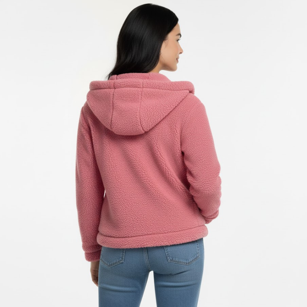 Damska kurtka polarowa Teddy z zamkiem błyskawicznym