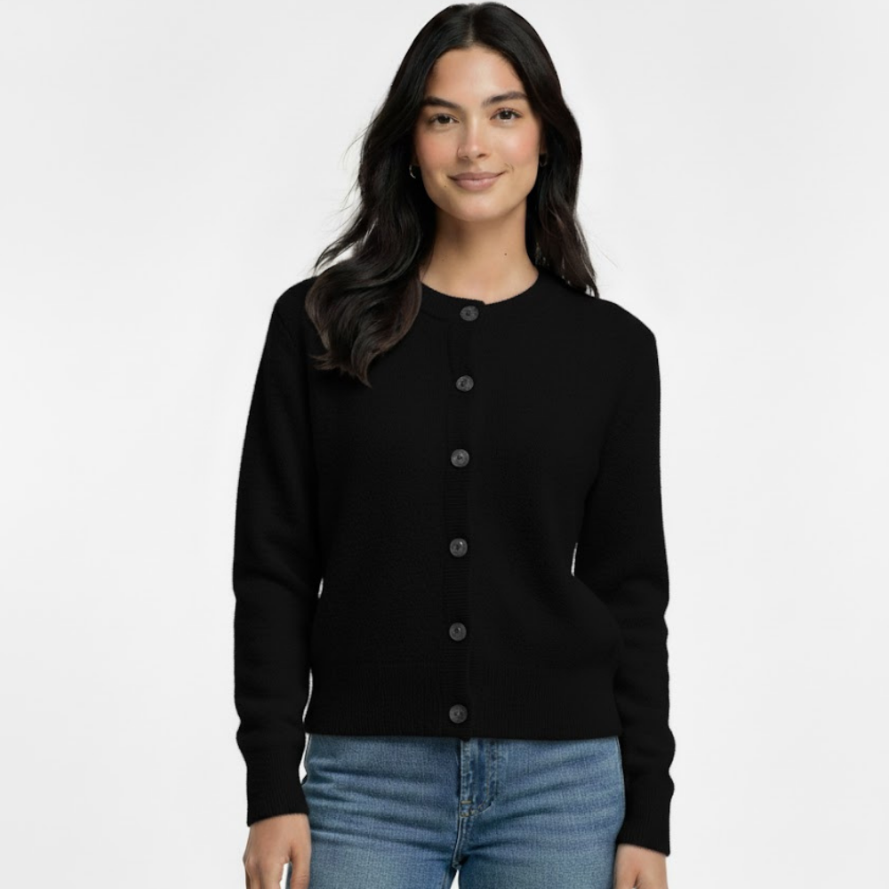 Kardigan damski z okrągłym dekoltem