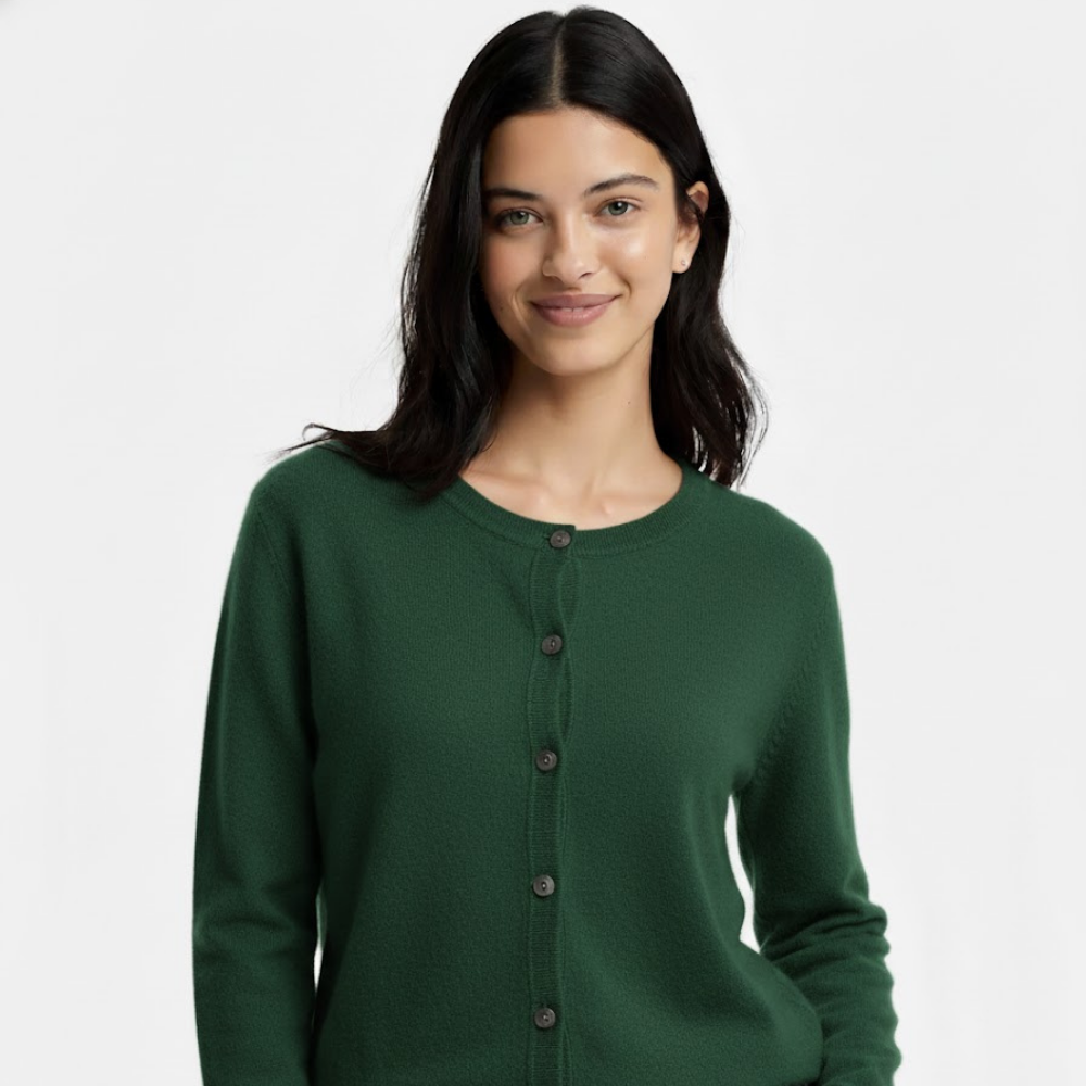 Kardigan damski z okrągłym dekoltem