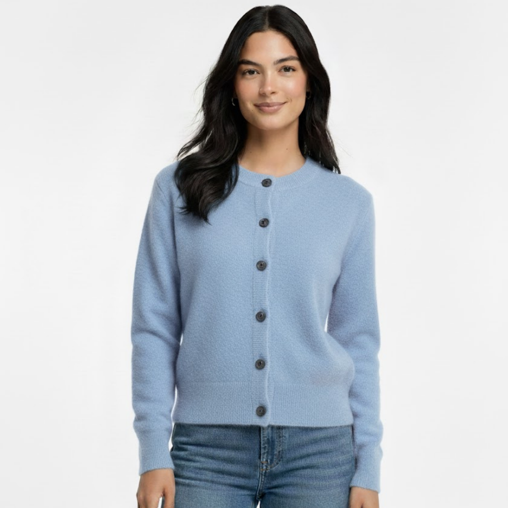 Kardigan damski z okrągłym dekoltem