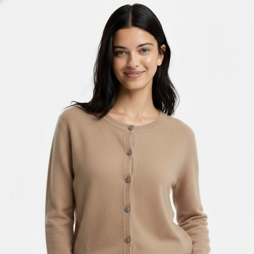 Kardigan damski z okrągłym dekoltem