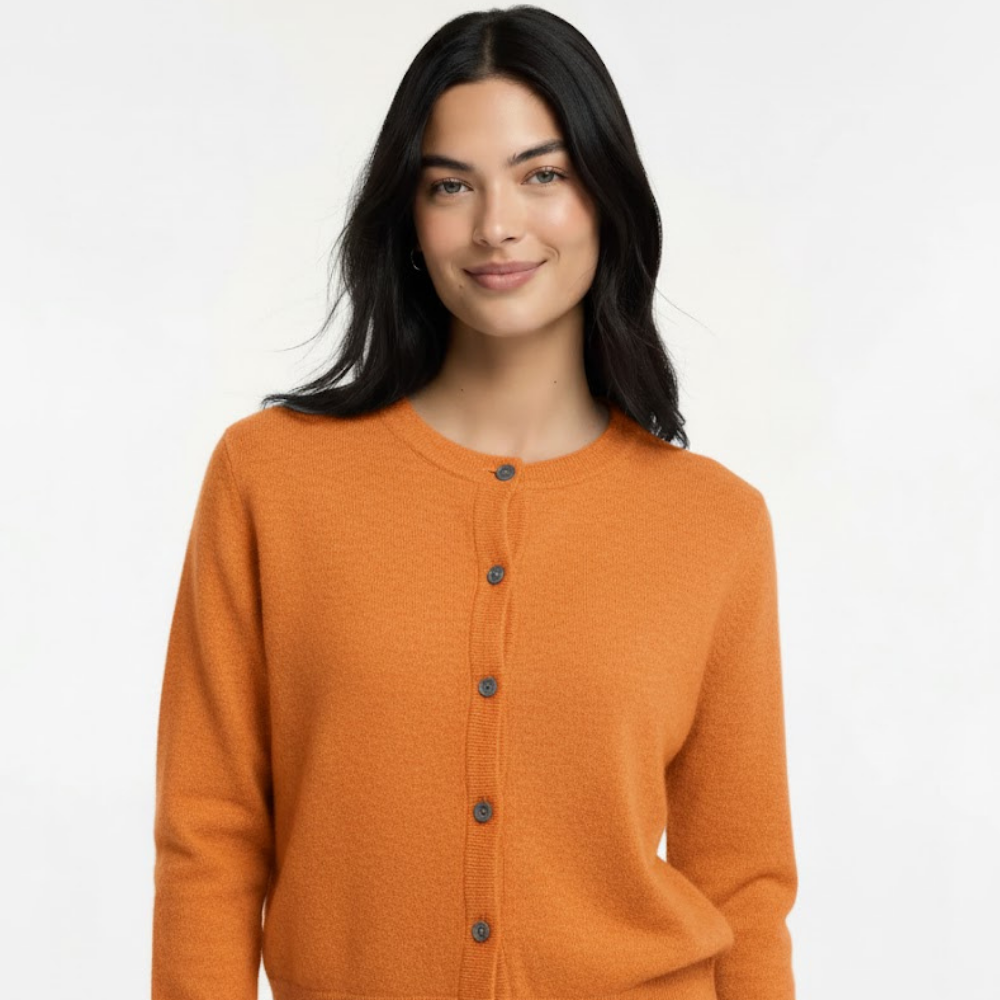 Kardigan damski z okrągłym dekoltem