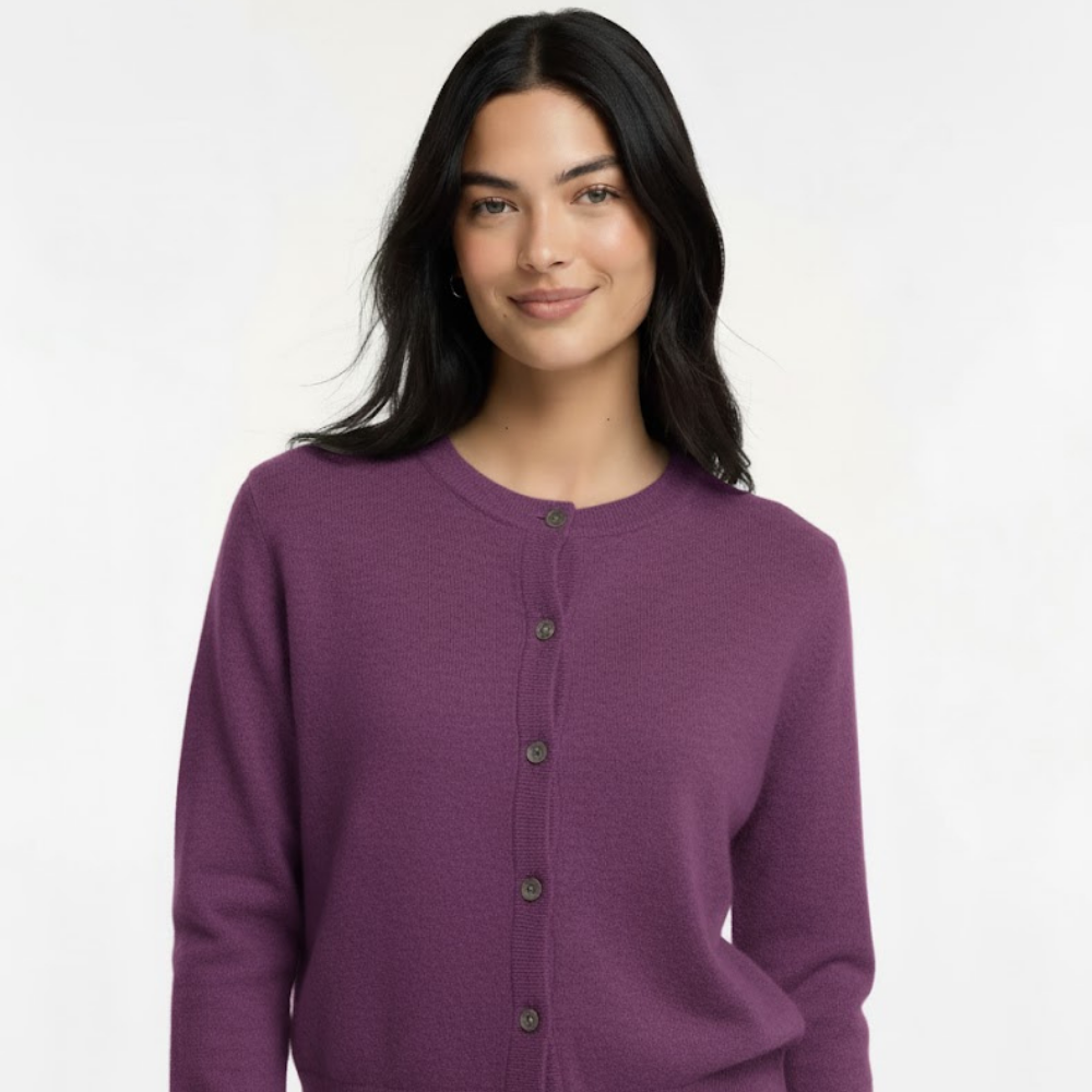 Kardigan damski z okrągłym dekoltem