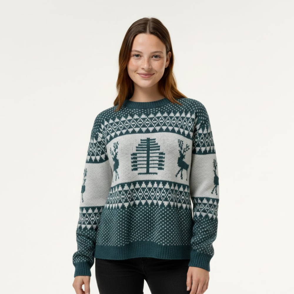 Sweter świąteczny w stylu nordyckim dla kobiet