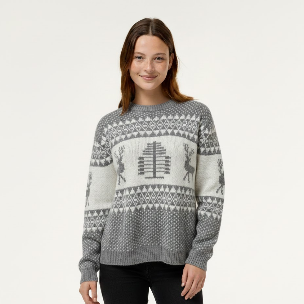 Sweter świąteczny w stylu nordyckim dla kobiet