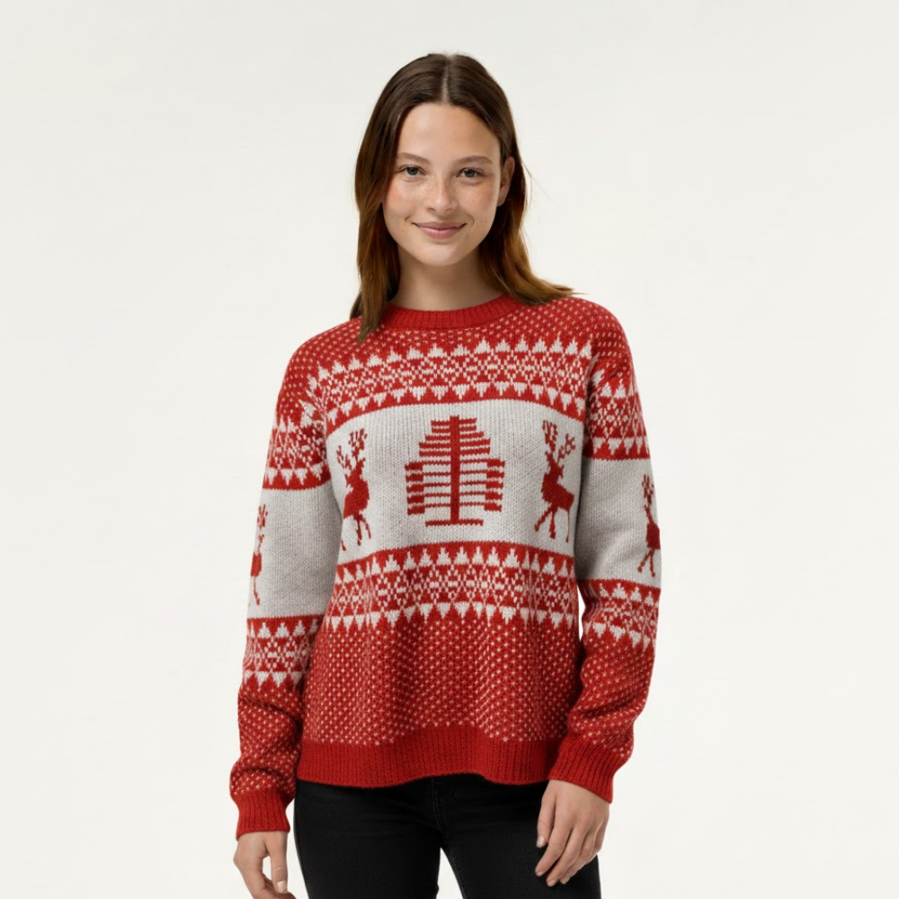 Sweter świąteczny w stylu nordyckim dla kobiet