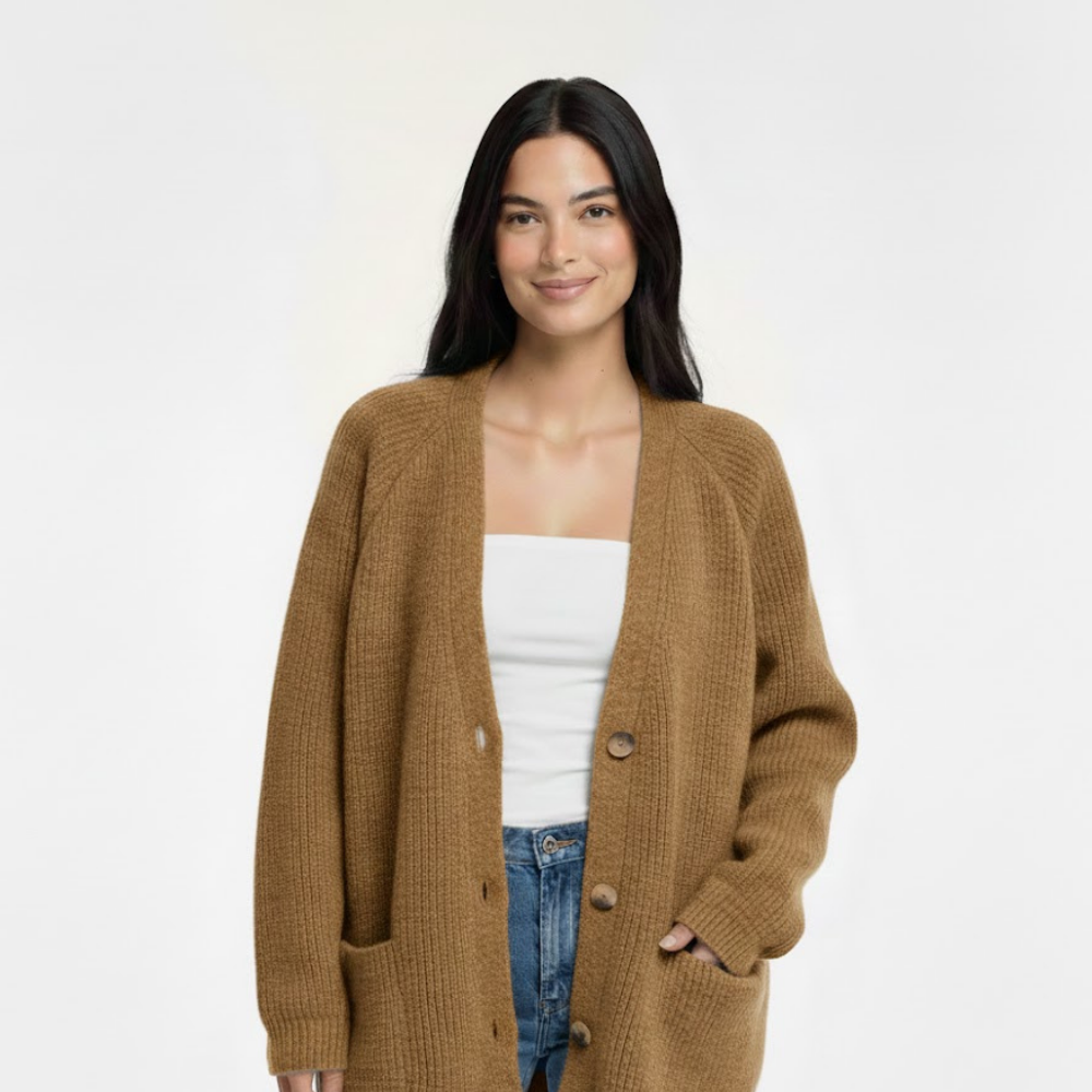 Damski kardigan oversize z guzikami