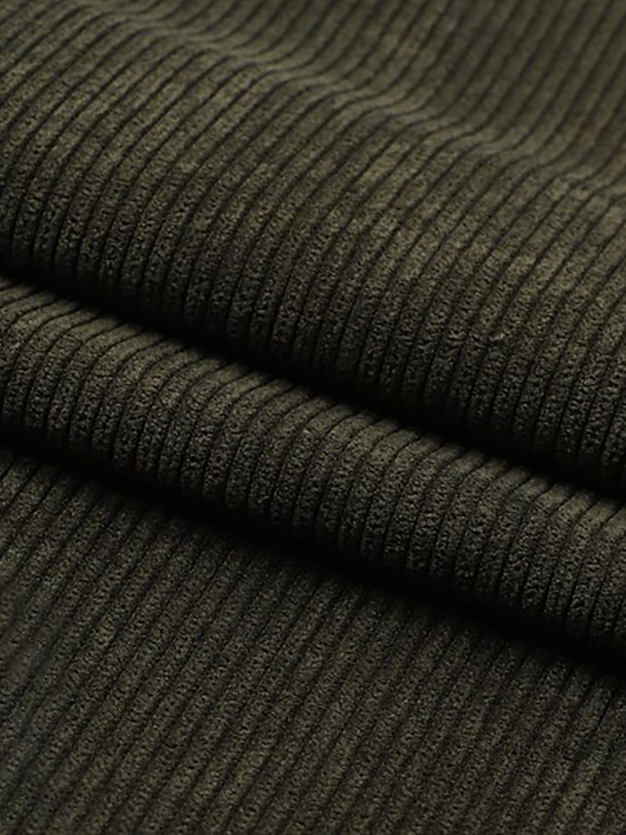 Męski Zestaw Garniturowy Sztruksowy Army Green