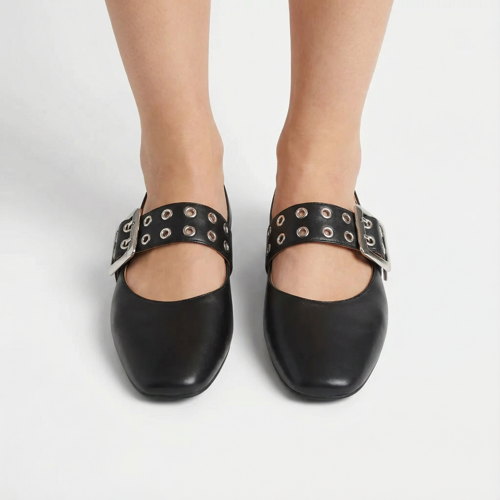 Półbuty Skórzane Płaskie Wsuwane Eleganckie Damskie