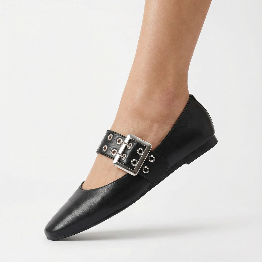 Półbuty Skórzane Płaskie Wsuwane Eleganckie Damskie