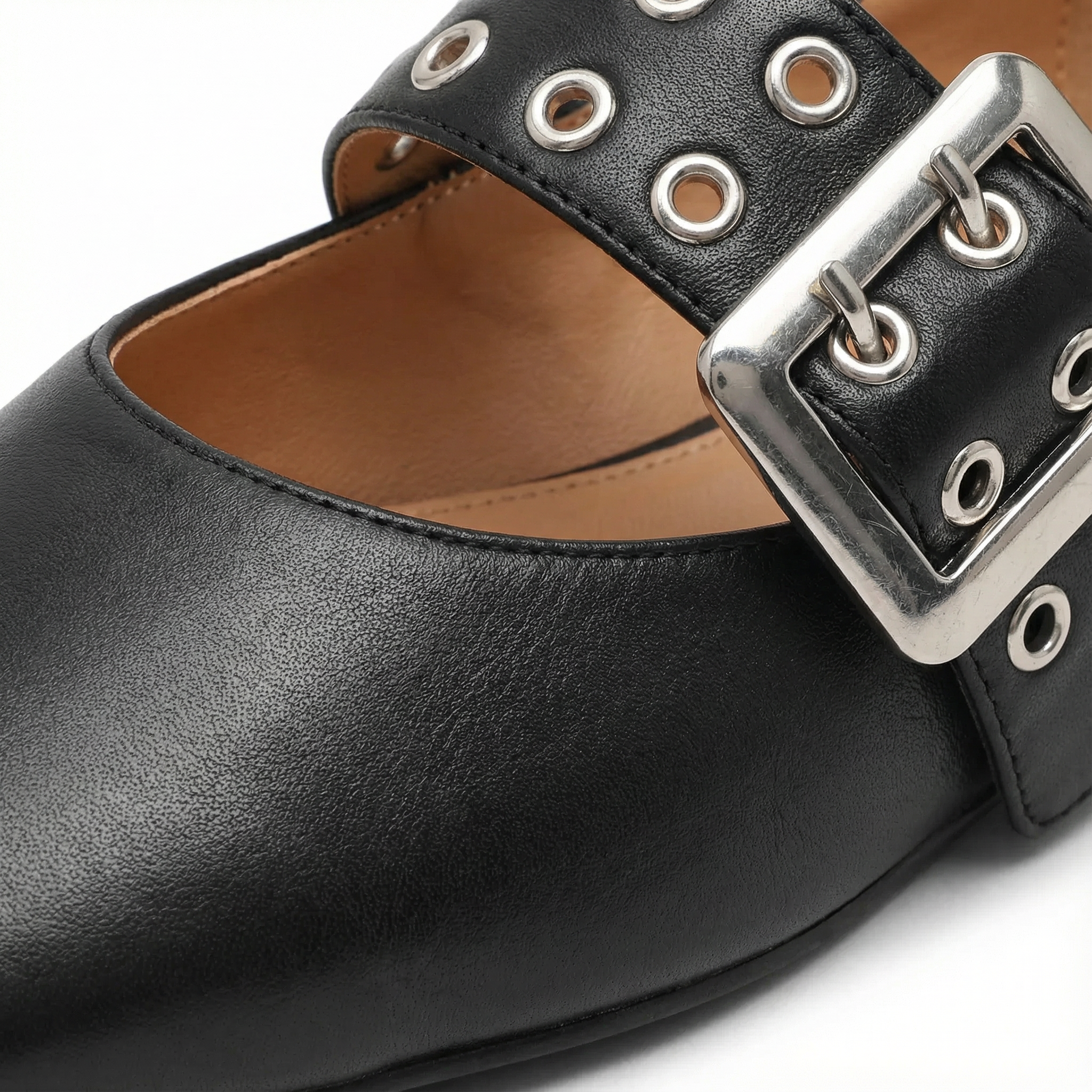 Półbuty Skórzane Płaskie Wsuwane Eleganckie Damskie