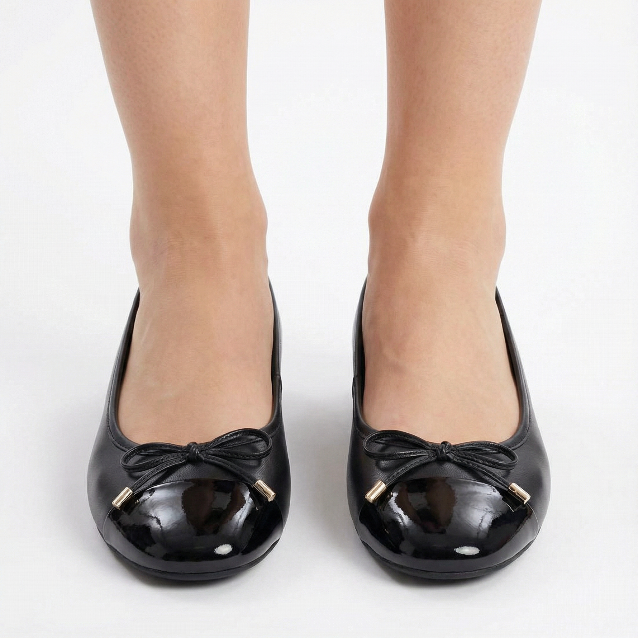 Baleriny Wsuwane Płaskie Eleganckie Skóra Damskie