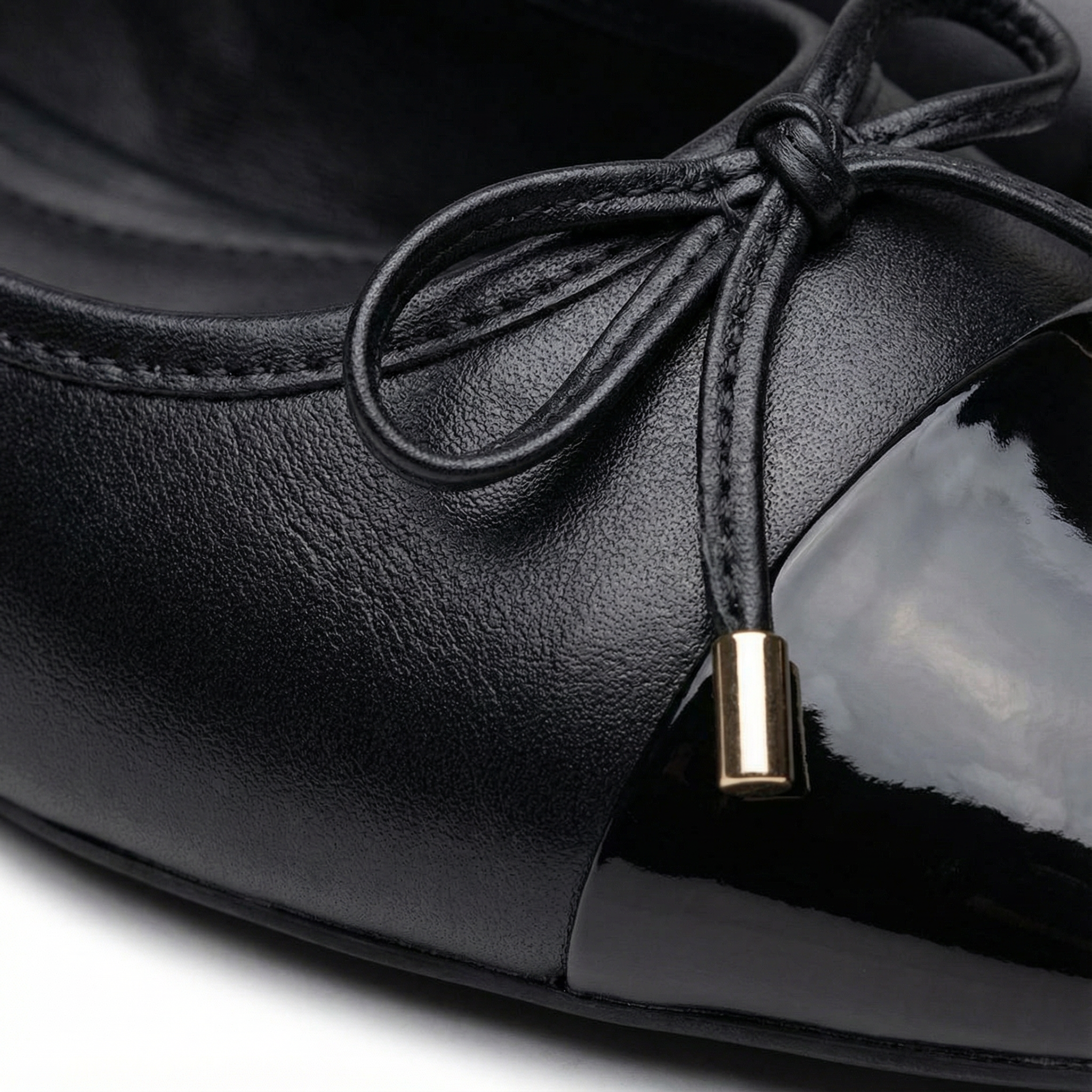 Baleriny Wsuwane Płaskie Eleganckie Skóra Damskie