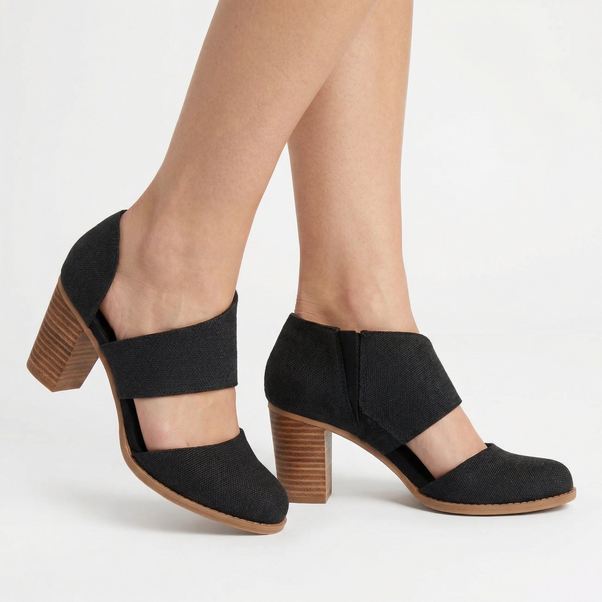 Czółenka Milan z Zakrytymi Palcami – Geometryczna Skóra PU, Wkładka CloudBound, Zamek Boczny